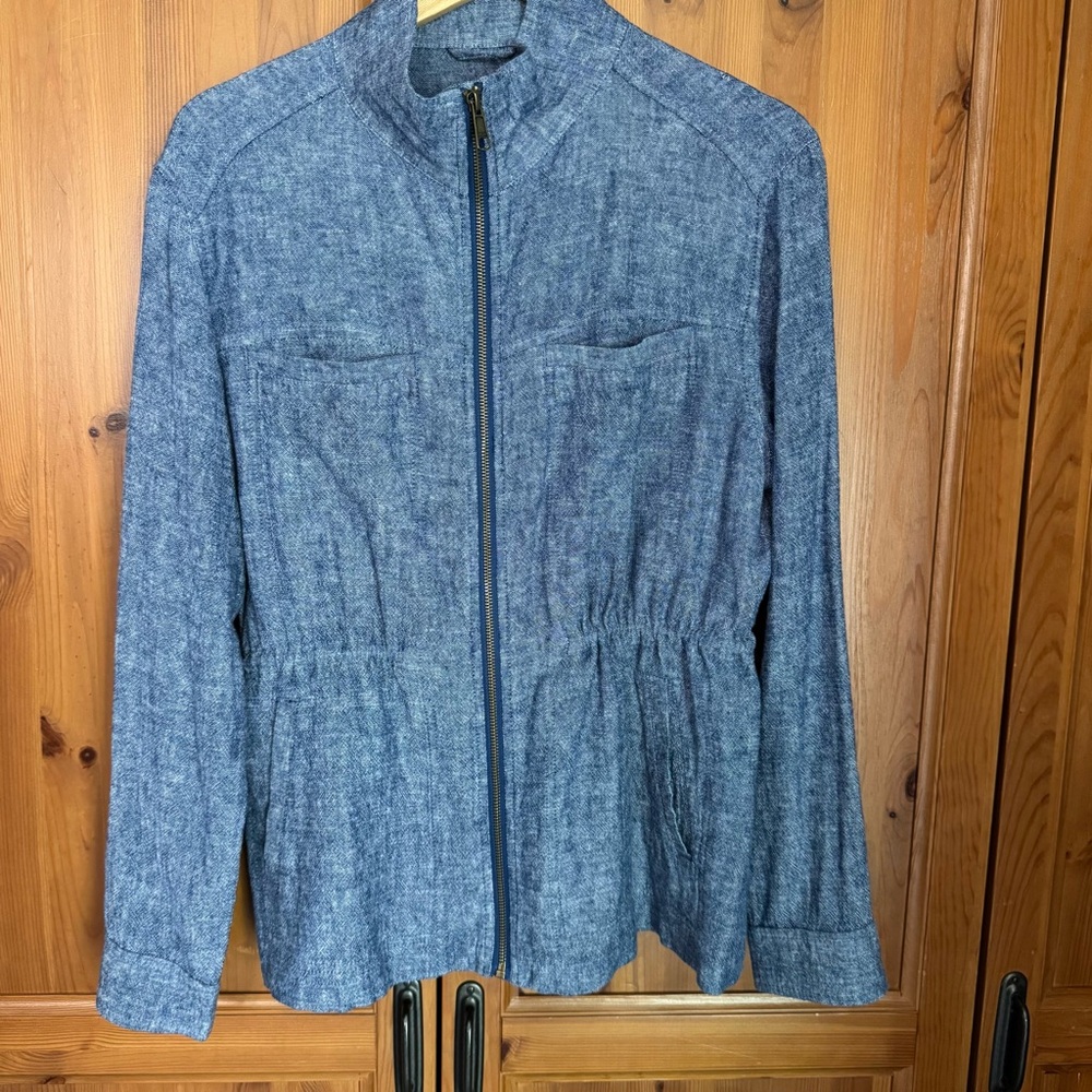Old Navy Chambray Linen Blend Utility Jacket-Almost New